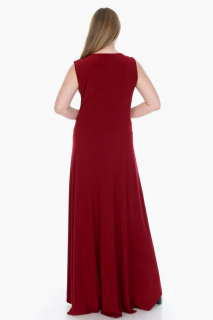 Plus Size Silvery Flexible Long Evening Dress  Claret Red 100276344