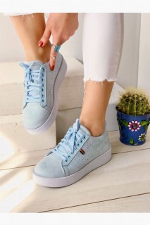 Bonitas Baby Blue Suede Sneakers 100344219