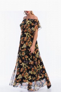 Evening Cloths - Plus Size Chiffon Long Dress 100276047 - Turkey