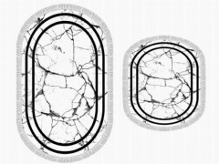 Other Accessories - Ensemble de 2 tapis de bain ovales à franges Linear Stone White 100260320 - Turkey