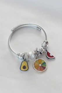 jewelry - Silver Color Watermelon Pear Figure Steel Charm Women Bracelet 100328148 - Turkey