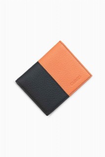 Men Shoes-Bags & Other - Matte Black/Orange Leather Men's Wallet 100345727 - Turkey