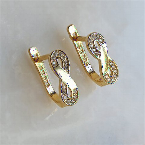 jewelry - Infinity Stone Women's Sterling Silver Earrings Gold 100347348 - Turkey