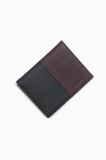 Men Shoes-Bags & Other - Matte Claret Red/Black Leather Men's Wallet 100345493 - Turkey