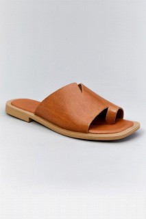 Wicker Tan Leather Slippers 100343429
