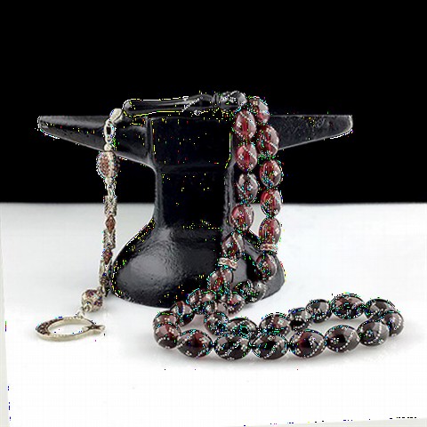 Men Shoes-Bags & Other - Zircon Stone Tassel Silver Embroidered Moon Star Model Fire Amber Rosary 100350444 - Turkey