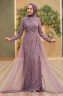Wedding & Evening - Robe de soirée lila hijab 100336510 - Turkey