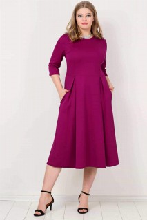 Plus Size - Plus Size Dress With Pockets 100276095 - Turkey