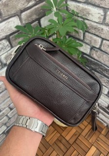 Guard Brown Genuine Leather Password Handbag 100346143