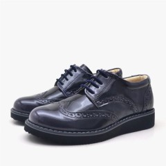 Hidra Patent Leather Navy Blue Classic Shoes for Boys 100278521