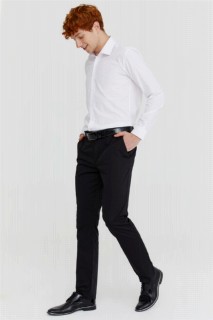 Men Black Casandra Dynamic Fit Casual Side Pocket Cotton Linen Trousers 100351233