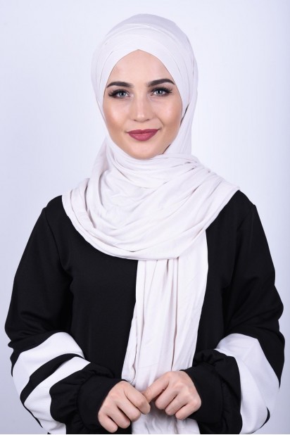 Woman - 3-Streifen-Schal aus gekämmter Baumwolle Ecru - Turkey