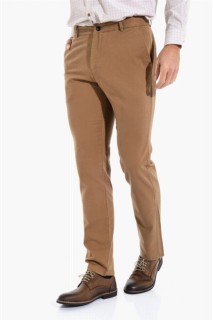Men's Beige Persion 100% Cotton Regulr Fit Side Pocket Linen Trousers 100352613