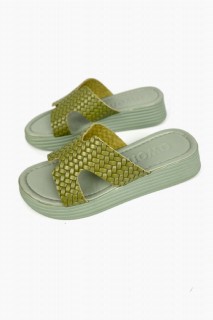 Dakota Mind Green Leather Slippers 100344379